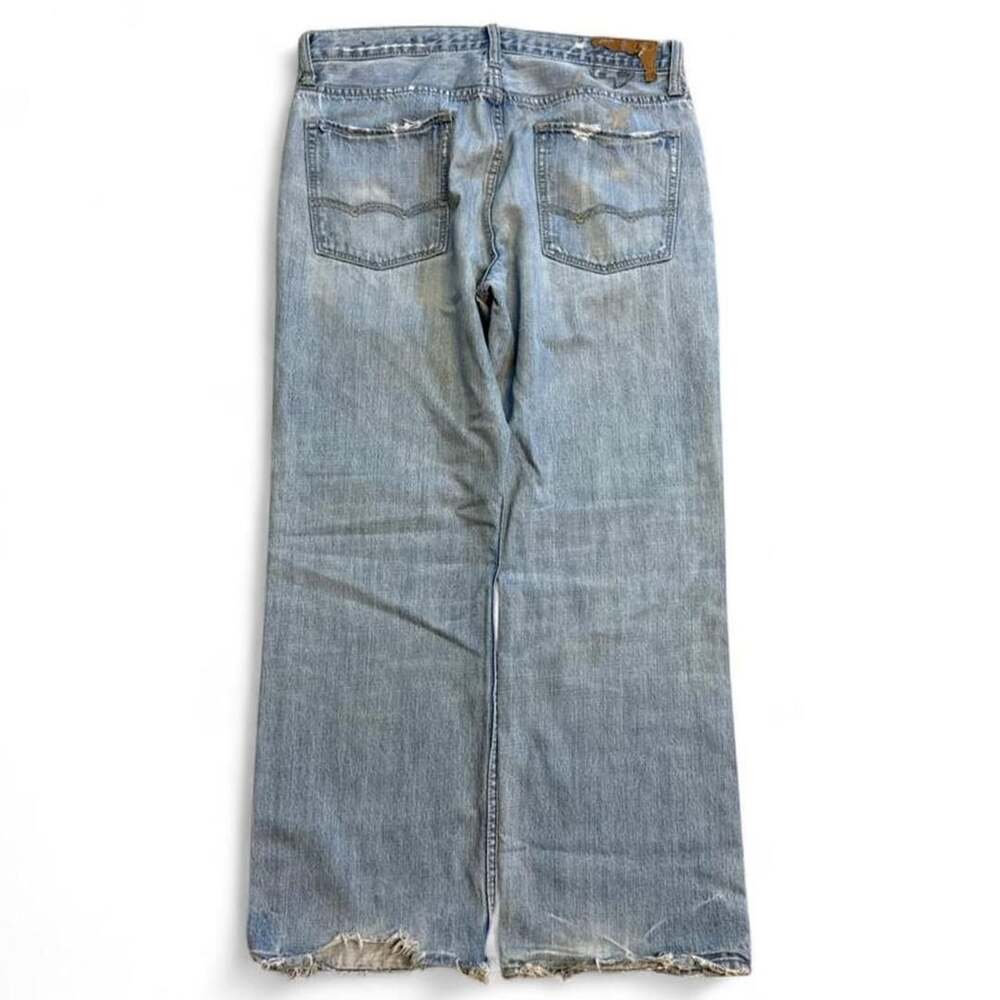 American Eagle Bootcut Jeans Size 33x30 Light Wash Distressed Y2K Denim